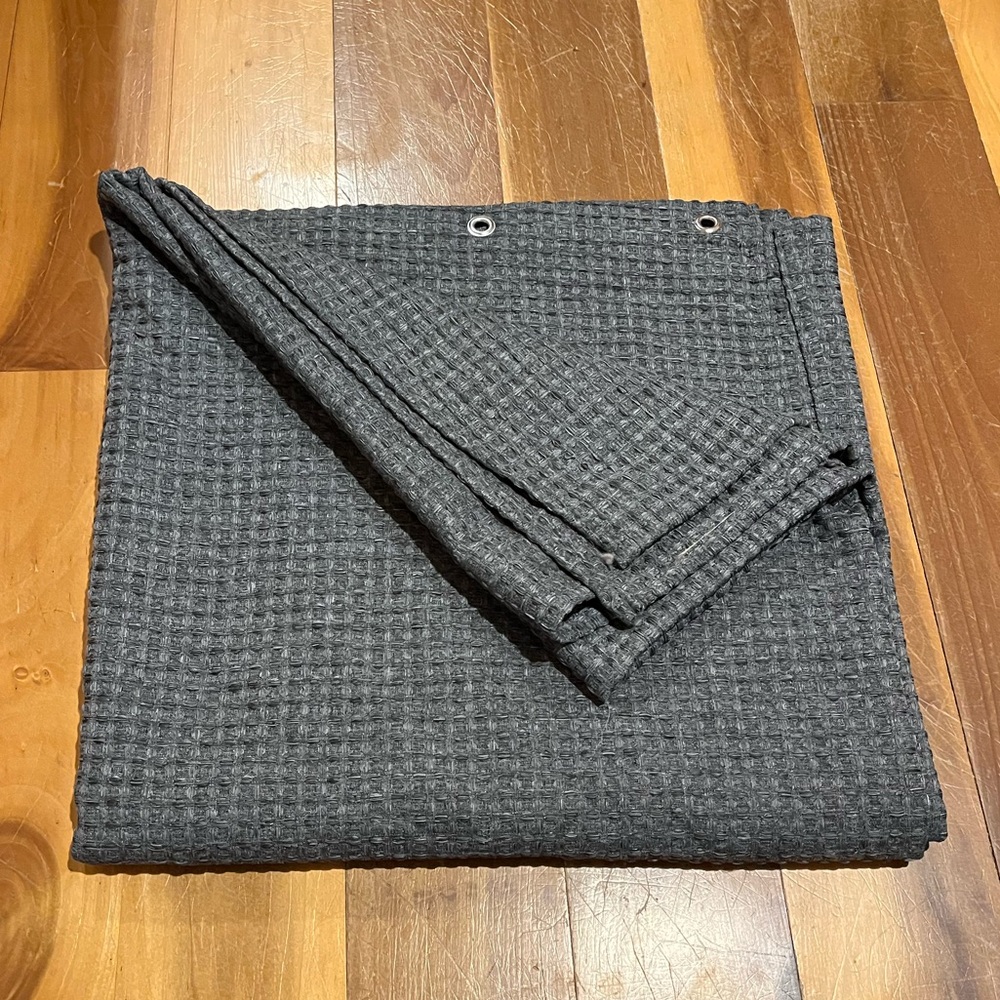 Grey textured shower curtain